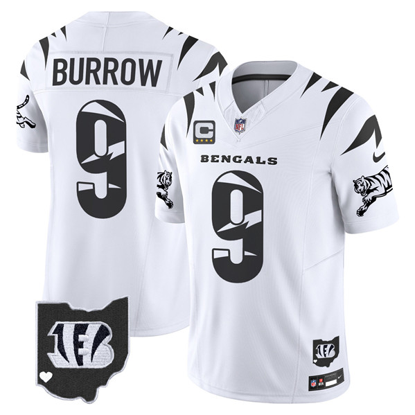 Men's Cincinnati Bengals #9 Joe Burrow White F.U.S.E. With 4-Star C Patch Special Vapor Untouchable Limited Stitched Football Jersey Men's Cincinnati Bengals #9 Joe Burrow White F.U.S.E. With 4-Star C Patch Special Vapor Untouchable Limited Stitched Football Jersey